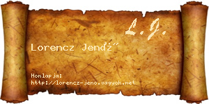 Lorencz Jenő névjegykártya