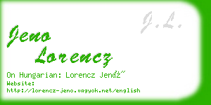 jeno lorencz business card